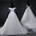 Real Photo White Flat Shouders Wedding dress Off Shoulder Tulle Puffy Dress Princess Ball Gown